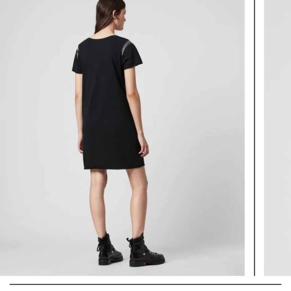 All Saints Black Mini Dress with Silver Accents - Picture 7 of 8